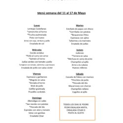 Menú del día