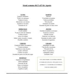 Menú del día